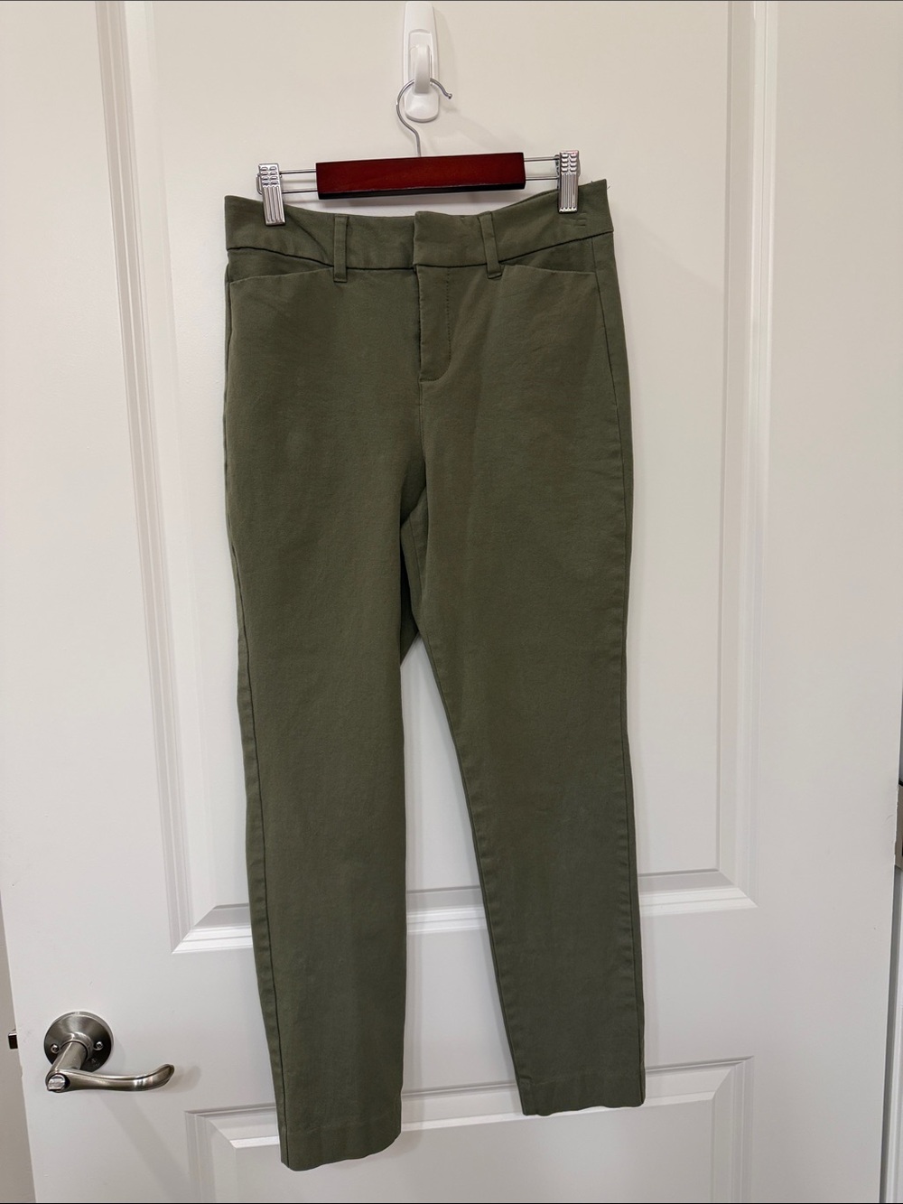 Express Pixie Skinny High Rise Pant Olive Green
